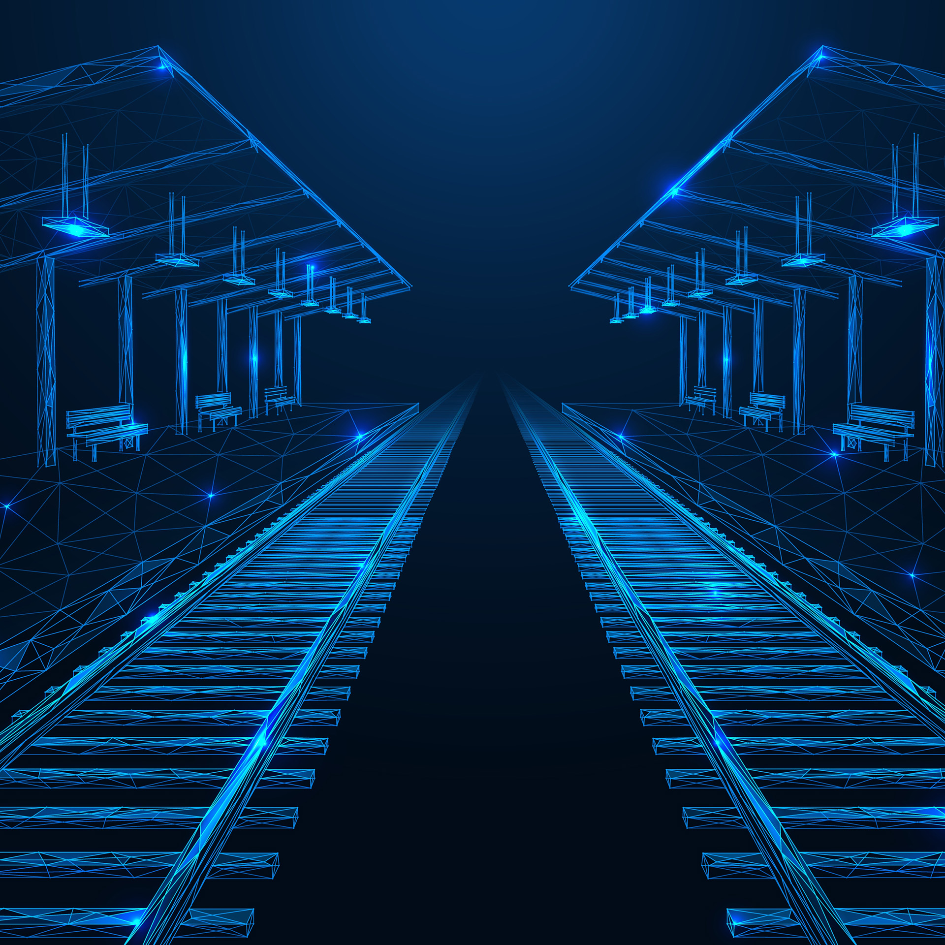 Railway stopping platforms.